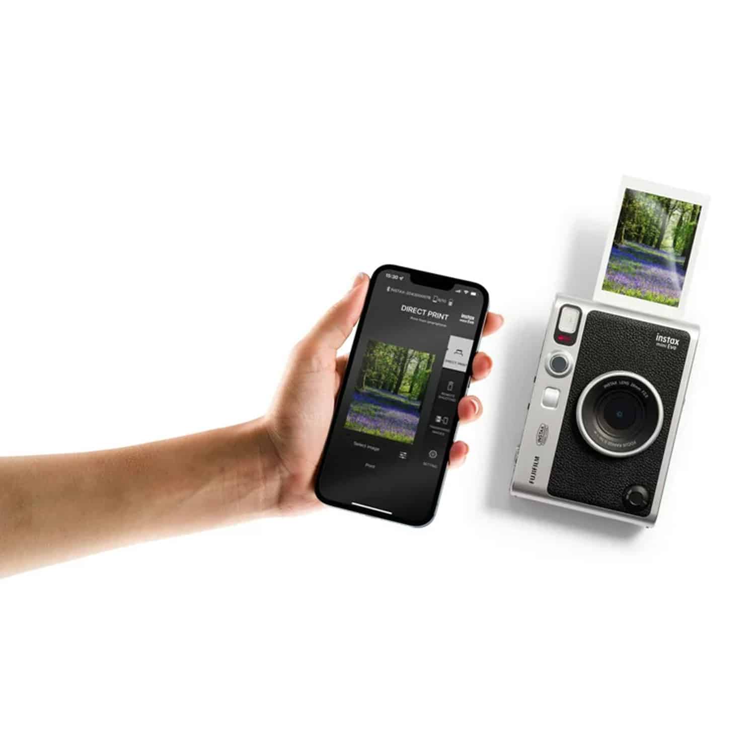 FUJIFILM INSTAX MINI EVO Hybrid Instant Camera - Black - imagine 4